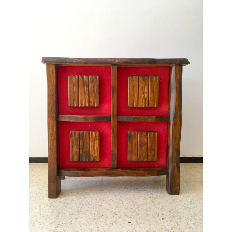 Vintage bar cabinet in solid elmwood