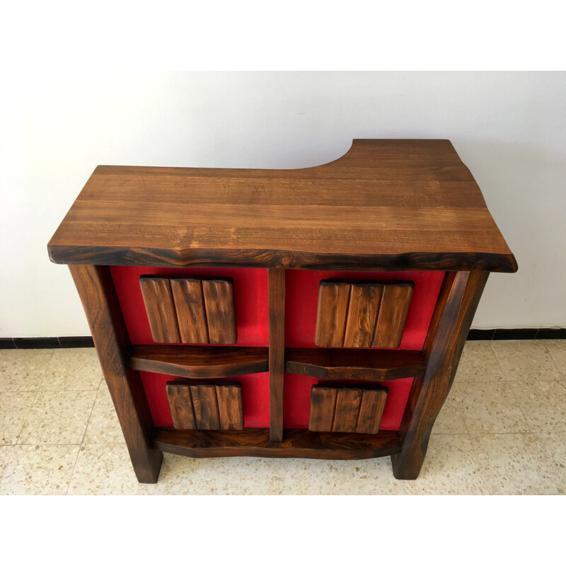 Vintage bar cabinet in solid elmwood