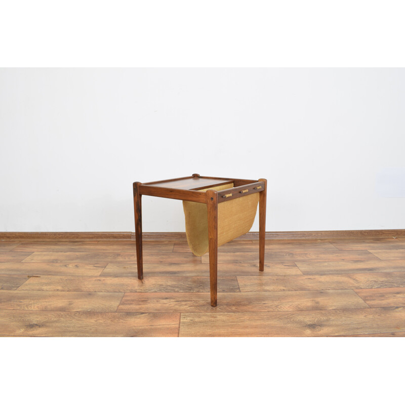 Vintage Side Table with Magazine Holder in Rosewood from BRDR Furbo, Denmark 1960s