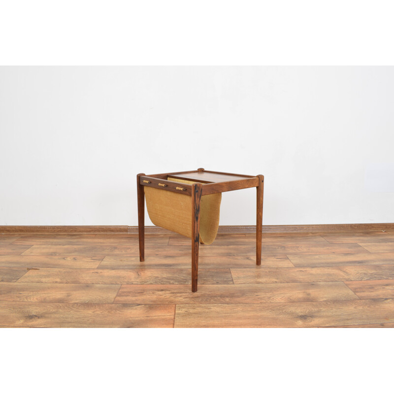 Vintage Side Table with Magazine Holder in Rosewood from BRDR Furbo, Denmark 1960s