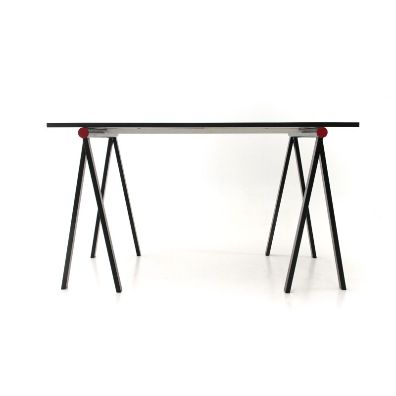 Vintage table Trestle by Rodney Kinsman for Bieffeplast, Italy 1980s