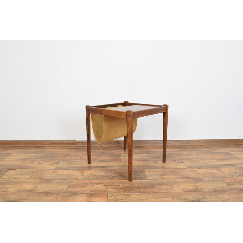 Vintage Side Table with Magazine Holder in Rosewood from BRDR Furbo, Denmark 1960s