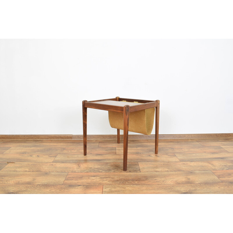 Vintage Side Table with Magazine Holder in Rosewood from BRDR Furbo, Denmark 1960s