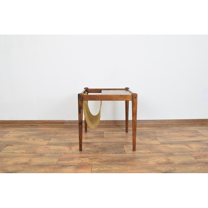 Vintage Side Table with Magazine Holder in Rosewood from BRDR Furbo, Denmark 1960s