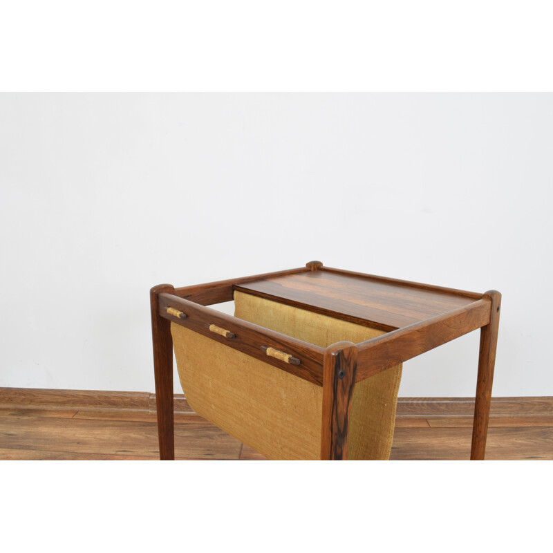 Vintage Side Table with Magazine Holder in Rosewood from BRDR Furbo, Denmark 1960s