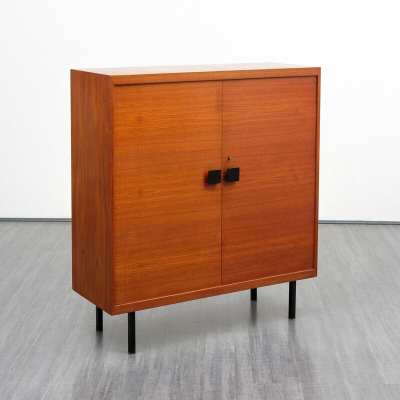 Armoire vintage en teck cubique Allemagne années 1960