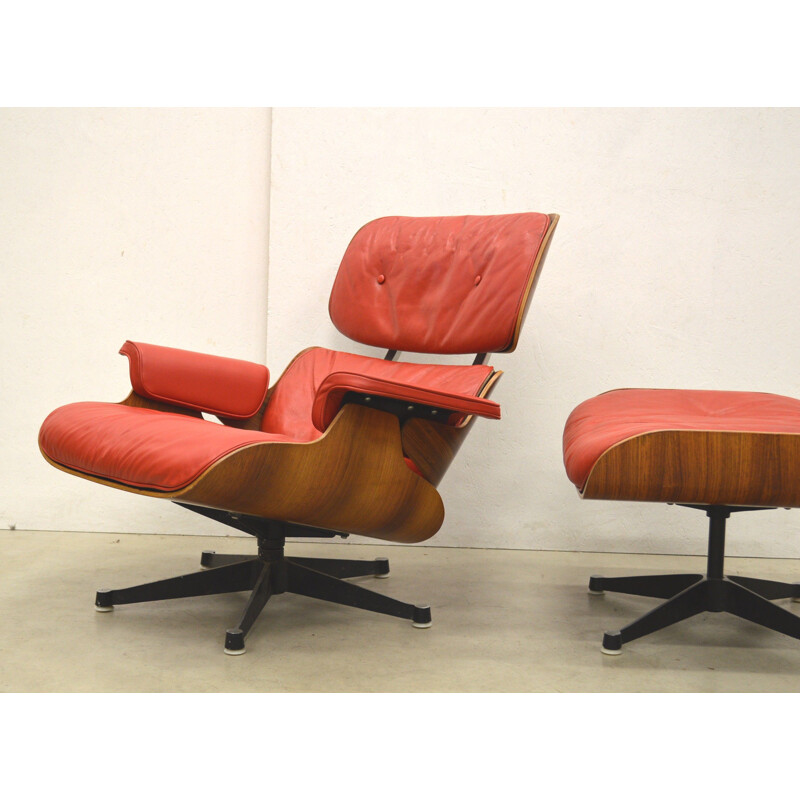 Vintage Lounge Chair & Ottoman 1st European Edition Eames by Hille, 1950s