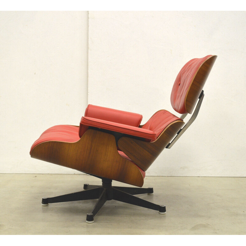 Fauteuil lounge & ottoman vintage 1ère édition européenne Eames par Hille, 1950