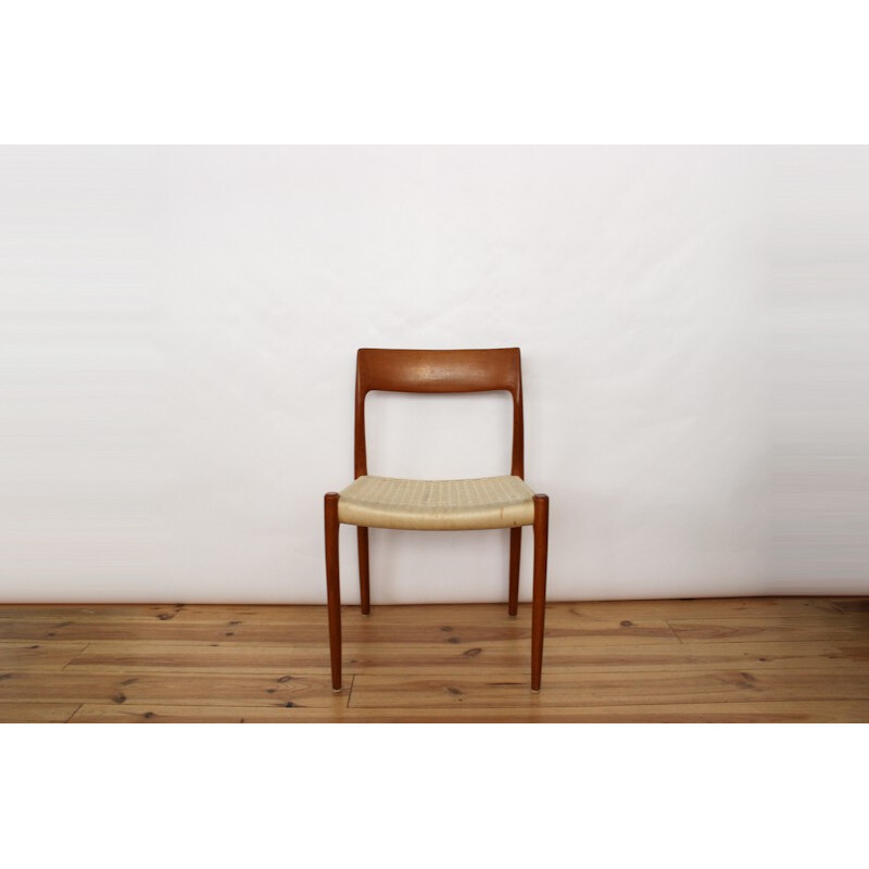 Set of 6 chairs in teak and rope, Niels Otto MOLLER - 1960s