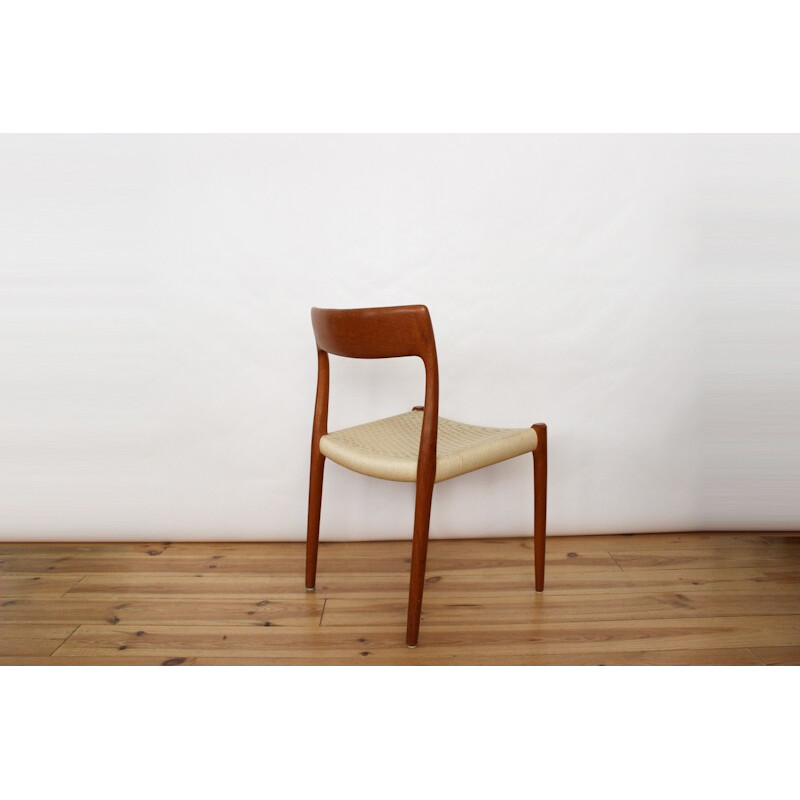 Set of 6 chairs in teak and rope, Niels Otto MOLLER - 1960s