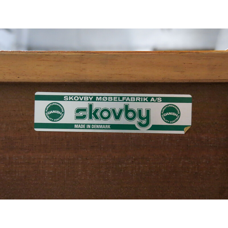 Vintage white sideboard for Skovby in oakwood 1970