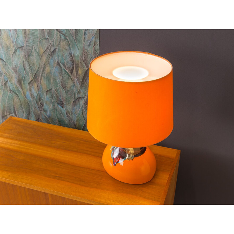 Vintage table lamp for Rosenthal in orange porcelain 1970