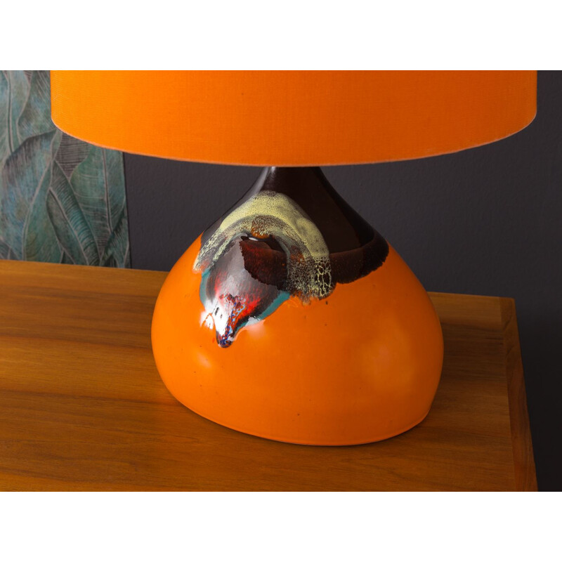 Vintage table lamp for Rosenthal in orange porcelain 1970