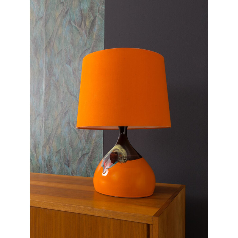 Vintage table lamp for Rosenthal in orange porcelain 1970