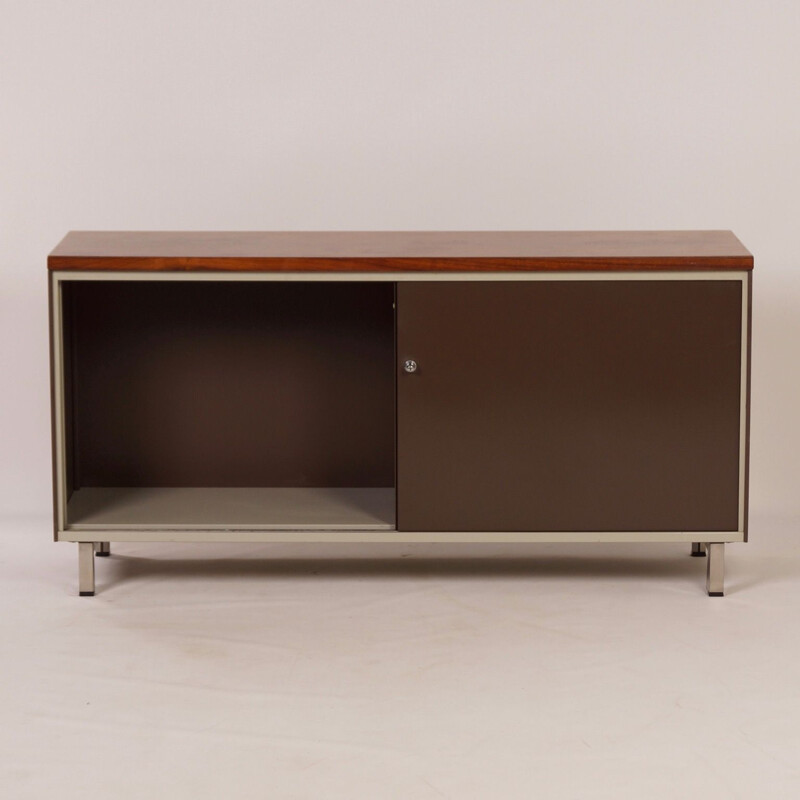 Vintage dutch sideboard for Gispen in teak and metal 1960