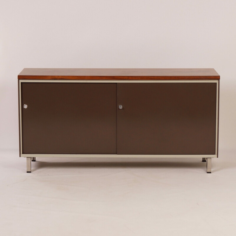 Vintage dutch sideboard for Gispen in teak and metal 1960