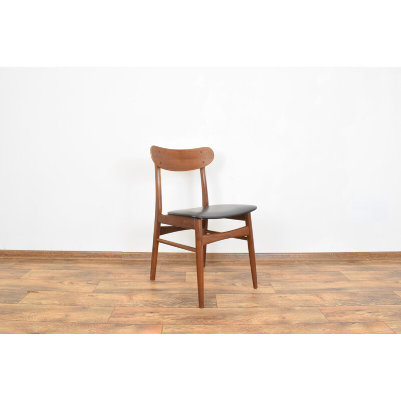 Set of 2 vintage chairs for Farstrup in teak and leatherette 1960