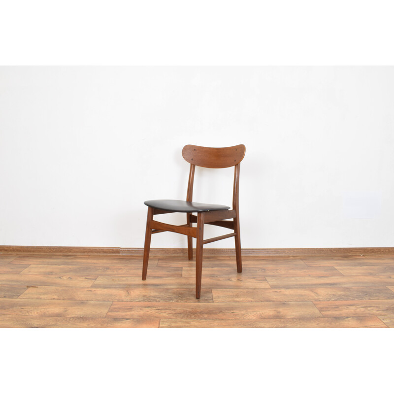 Set of 2 vintage chairs for Farstrup in teak and leatherette 1960