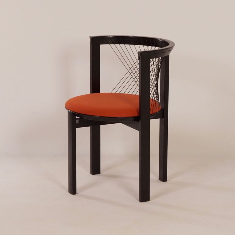 Set of 2 orange vintage chairs by Niels J. Haugesen for Tranekaer 1980s