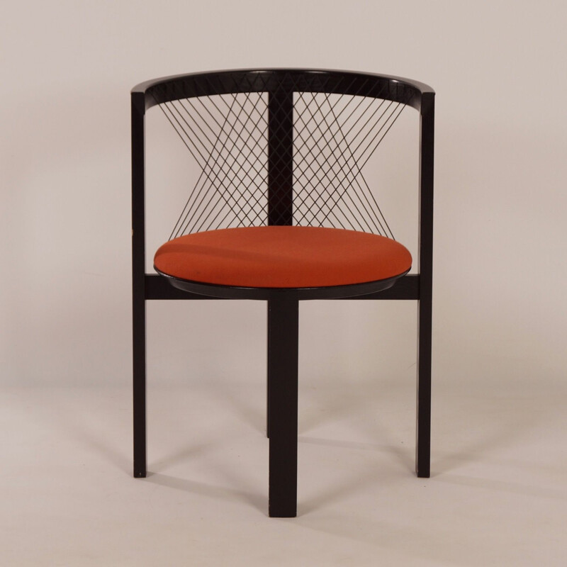 Ensemble de 2 chaises vintage orange par Niels J. Haugesen pour Tranekaer des 1980