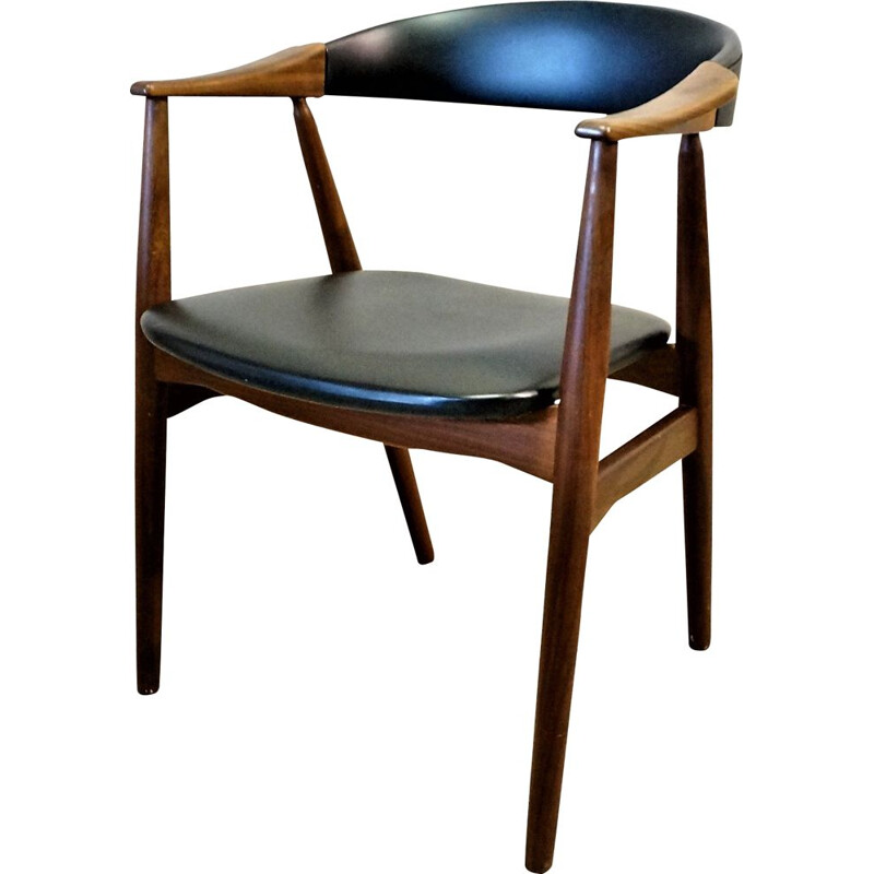 Fauteuil de bureau vintage scandinave Th. Harlev