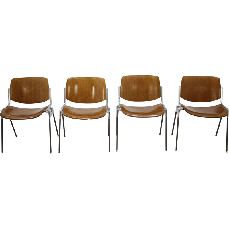 Set of 4 dining chairs by Giancarlo Piretti for Castelli,1960