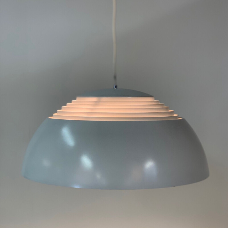 Vintage grey white AJ hanging lamp by Arne Jacobsen for Louis Poulsen