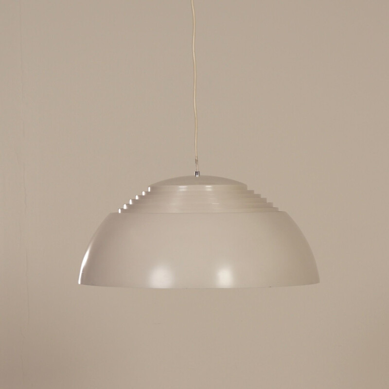 Vintage grey white AJ hanging lamp by Arne Jacobsen for Louis Poulsen
