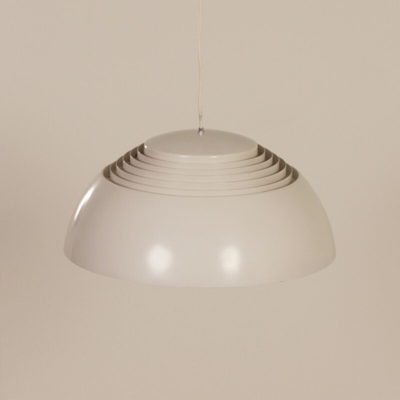 Vintage grey white AJ hanging lamp by Arne Jacobsen for Louis Poulsen