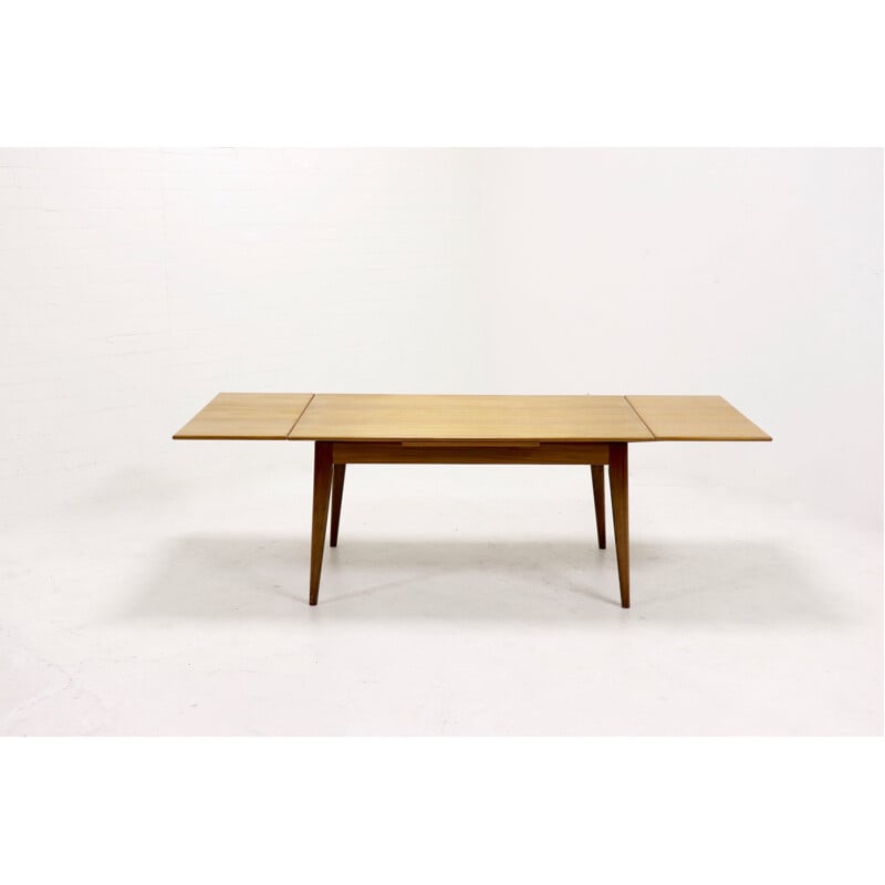 Vintage large extendable teak dining table Danish design