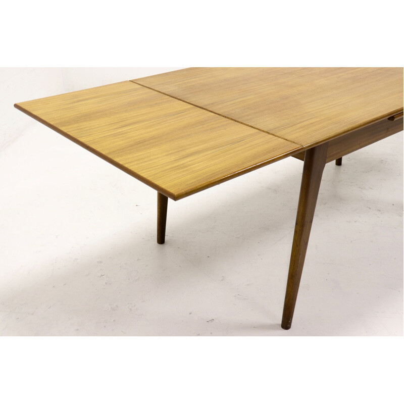 Vintage large extendable teak dining table Danish design