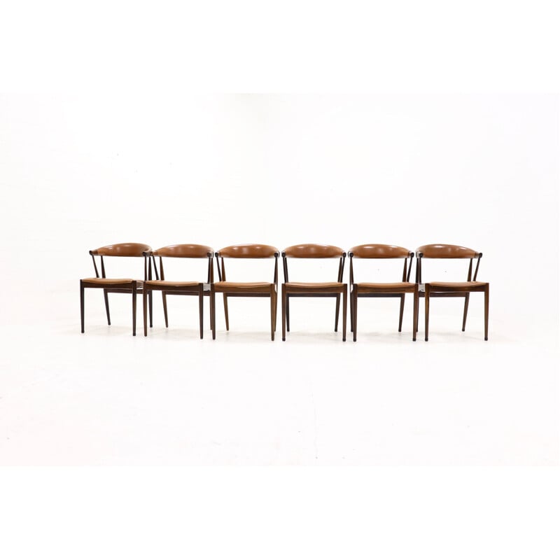 Suite de 6 chaises vintage en palissandre BA113 par Johannes Andersen