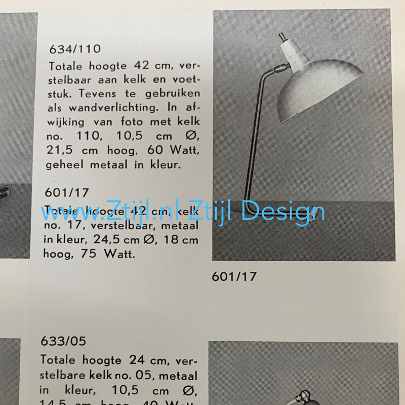 Lampe de bureau vintage par J. J. M Hoogervorst pour Anvia