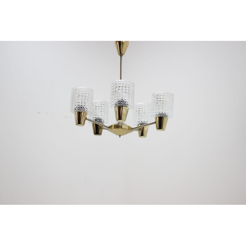 Vintage big adjustable chandelier by Kamnický Šenov