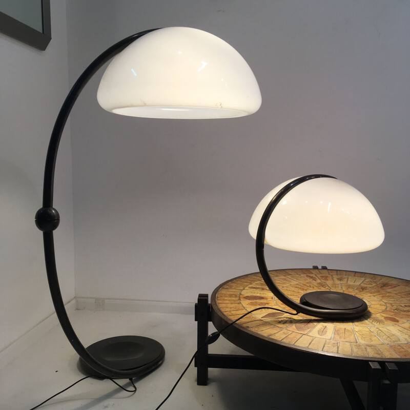 Set of 2 vintage lamps Serpente Elio Martinelli 1968