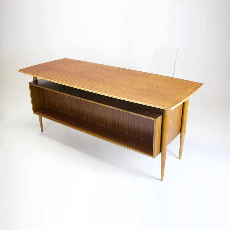 Vintage office desk double sided teak 1960