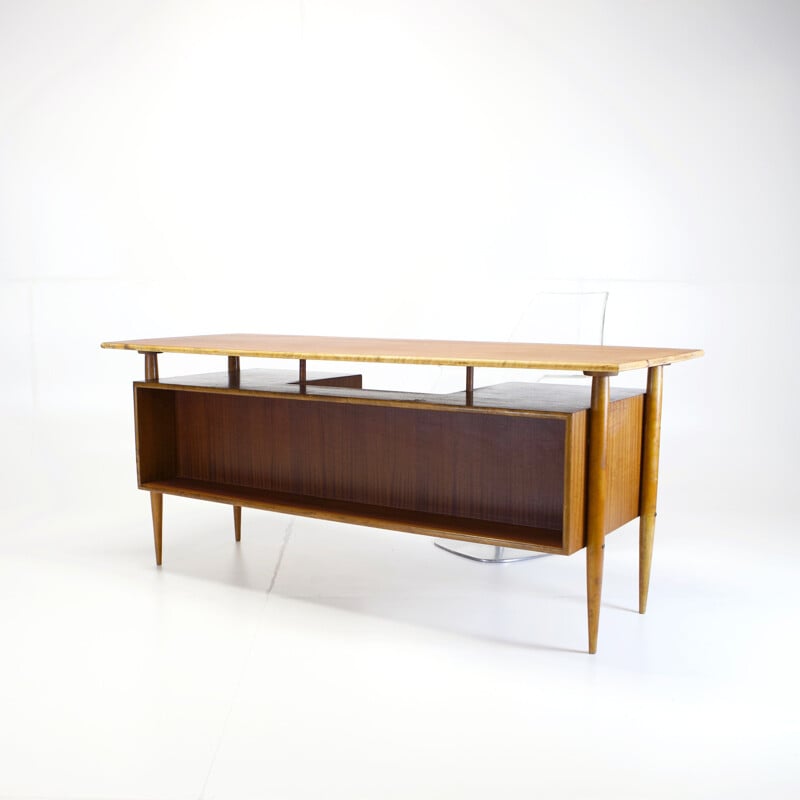 Vintage office desk double sided teak 1960