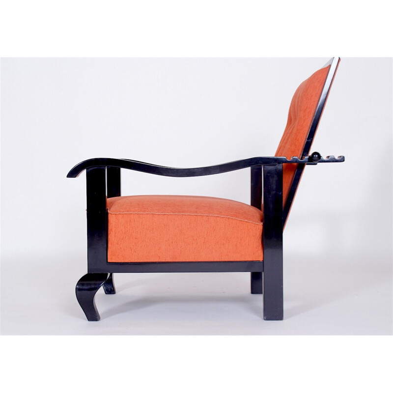 Vintage adjustable beechwood armchair, Czechoslovakia 1920