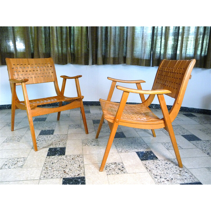 Pair of vintage German Bauhaus armchairs by Erich Diekmann for Gelenks,1930