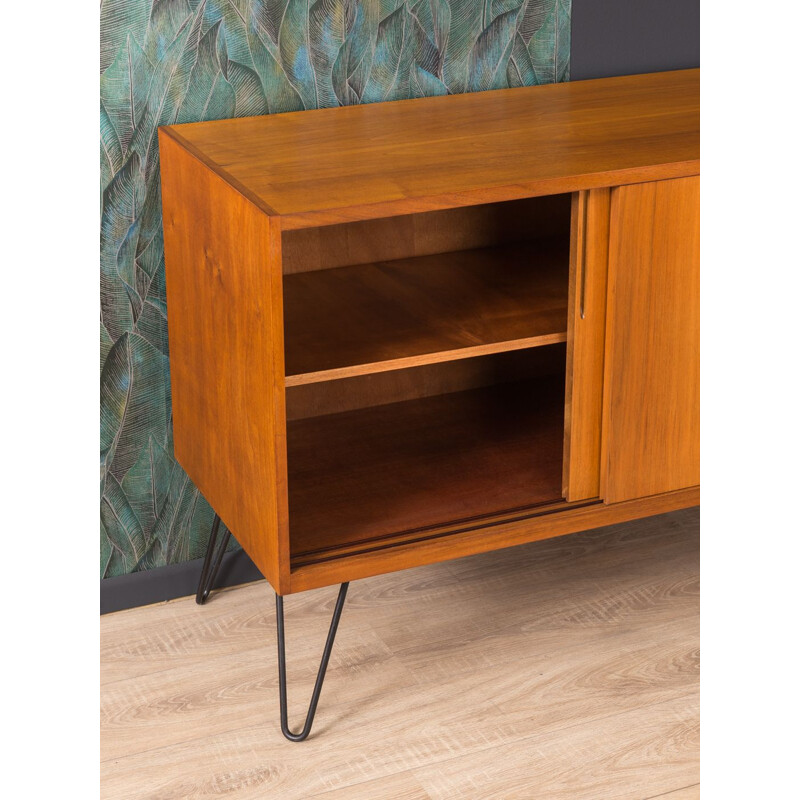 Vintage german sideboard in steel and walnut 1950