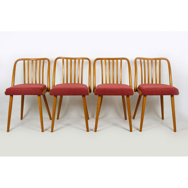 Set of 4 vintage dining chairs by Antonin Suman for Ton 1966