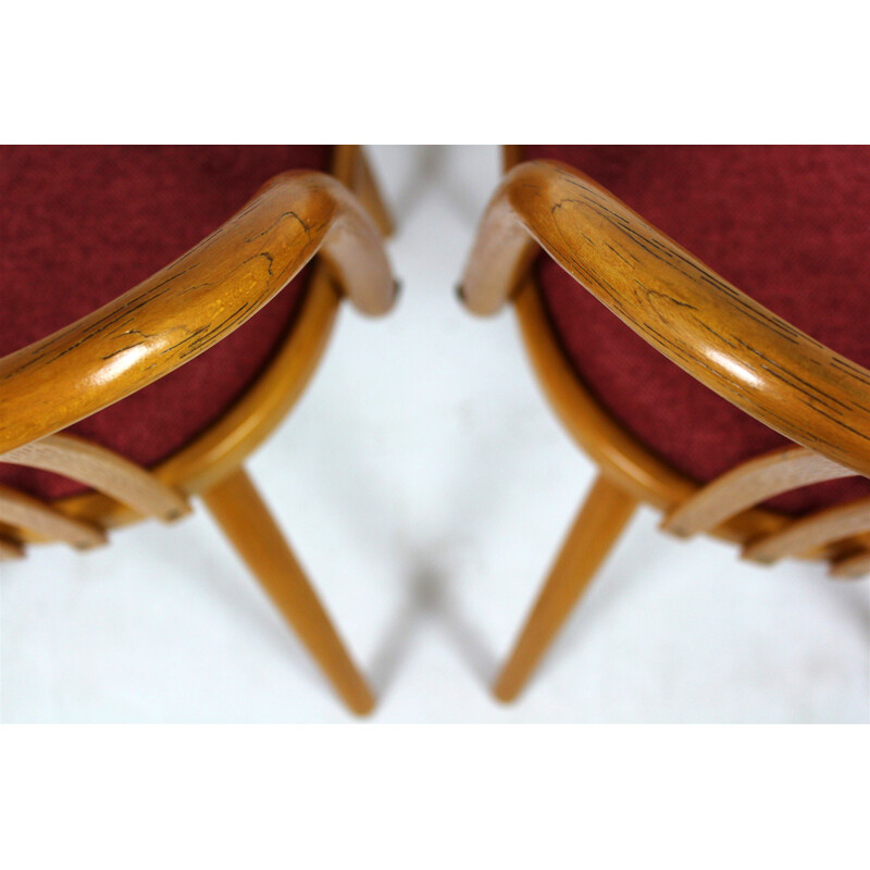 Set of 4 vintage dining chairs by Antonin Suman for Ton 1966