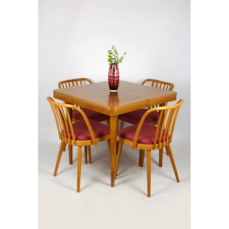 Ensemble de 4 chaises à repas vintage par Antonin Suman pour Ton 1966