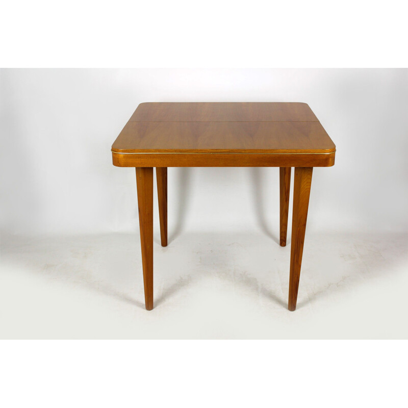 Table pliante vintage carrée en chêne par Jitona années 1960