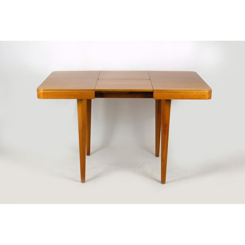 Table pliante vintage carrée en chêne par Jitona années 1960