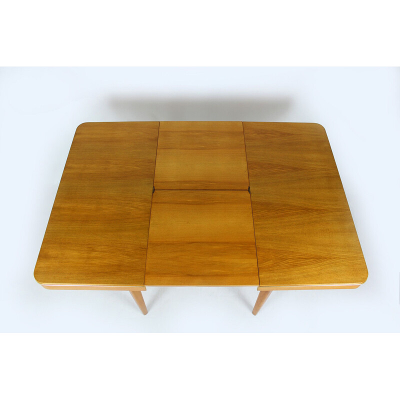 Table pliante vintage carrée en chêne par Jitona années 1960