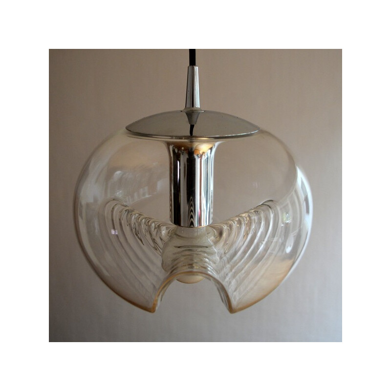 Vintage hanging lamp in glass - 1970s