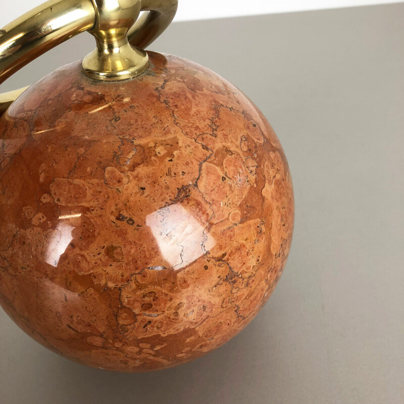 Vintage door stopper element in red marble Hollywood Regency, Italy 1970s