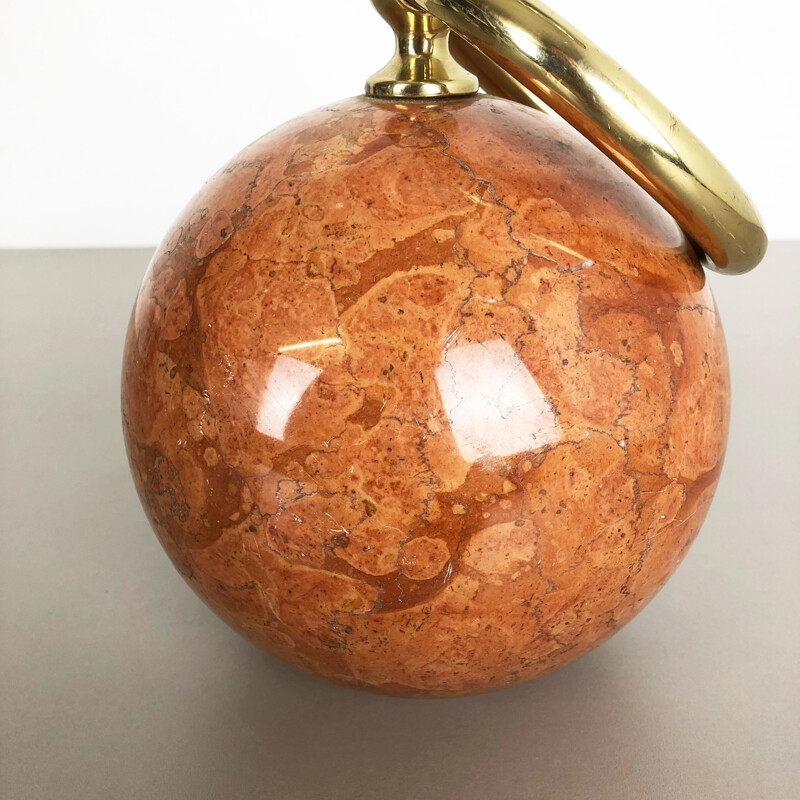 Vintage door stopper element in red marble Hollywood Regency, Italy 1970s