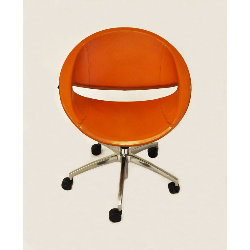 Vintage Mya armchair for Ares line in orange leather